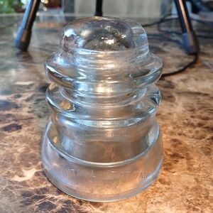 Vintage Whitall Tatum No. 1 Clear Glass Electrical Insulator 62-47 USAThe Vin